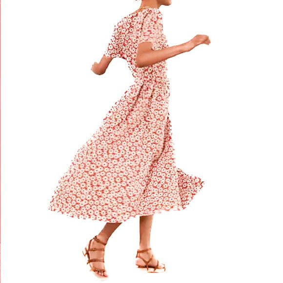 Madewell Clara Midi Dress in Falling Daisies Medium - Picture 3 of 14